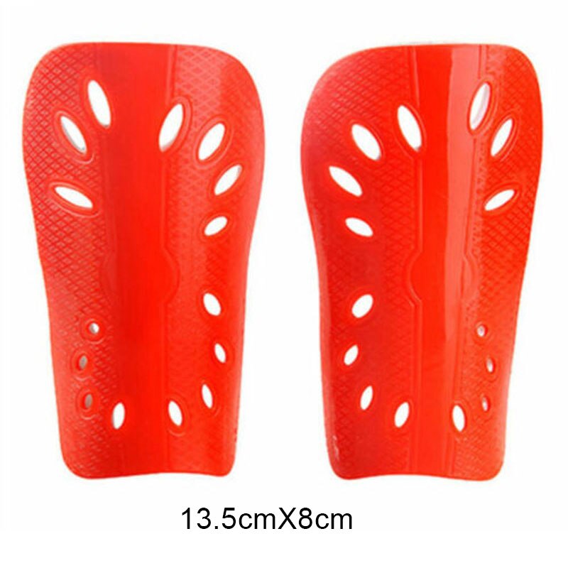 2pcs Men Lightweight with Hole Football Shield Basketball Shin Guards Protective Gear SUB: Red 13.5cmX8cm