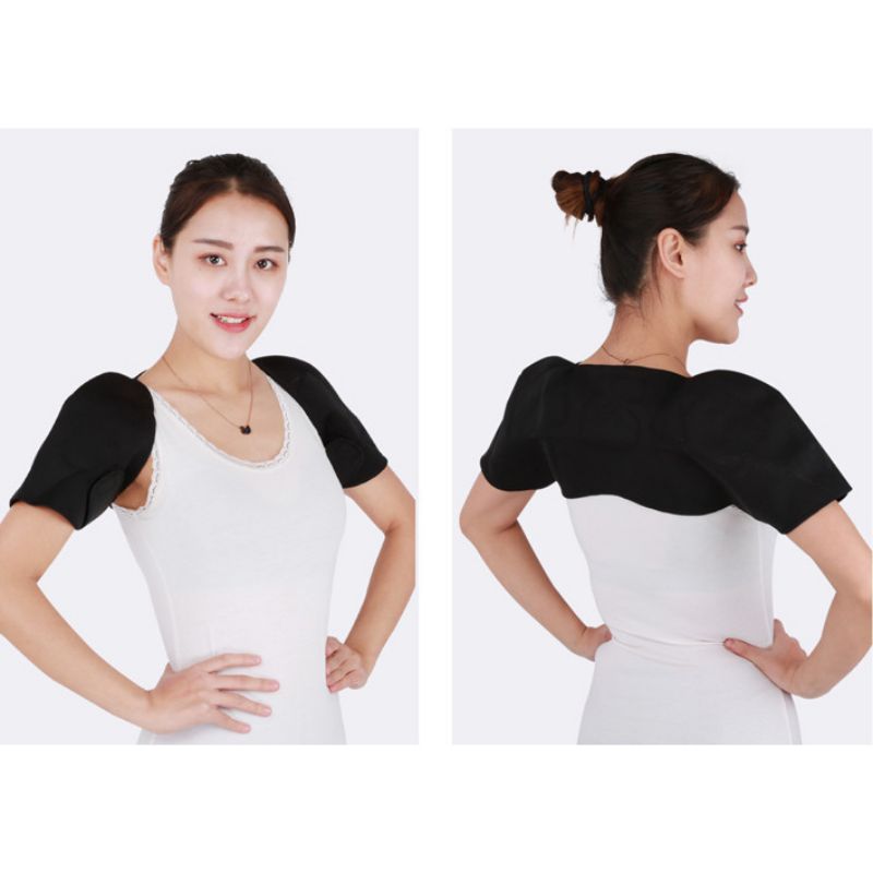 Double épaule soutien auto-chauffant thermique respirant enveloppement protecteur plus orthèse pour les femmes enceintes âgées hommes: XL