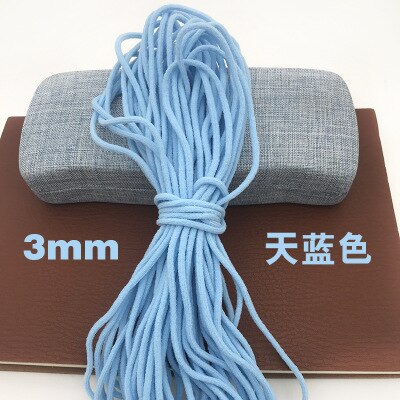 10 meter 3mm ronde mondmasker elastiek masker touw rubber band tape masker oor hangend touw riem touw olie kern doe-het-zelf naaien knutselen: Hemelsblauw / 5 meter