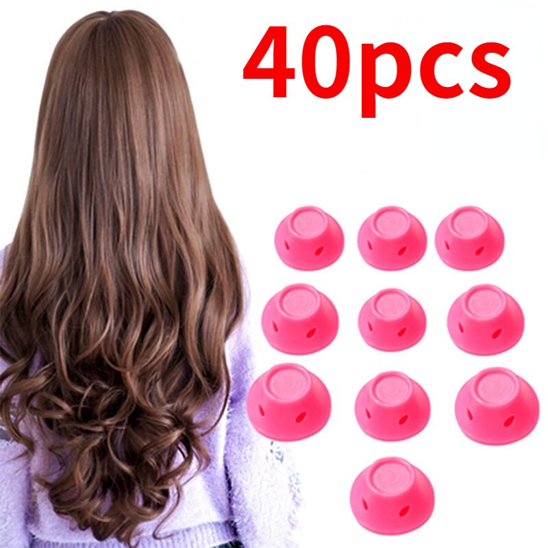 40 pz/impostato gomma morbida silicone bigodino di capelli intrecciare bigodini bigodino di capelli nessun calore capelli messa in piega strumento fai da te trucco giocattoli per le ragazze