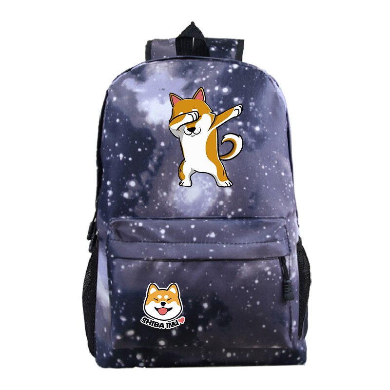 Mochila divertida de Shiba Inu para hombre y mujer, morral escolar con bonito para estudiantes, mochila para portátil de viaje: 7