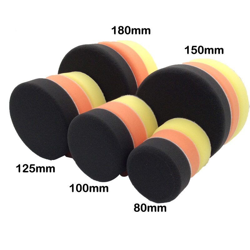 Herramientas de abrillantado para coche almohadilla de encerado para limpieza de pintura MARFLO, esponja pulidora para coche, doble acción, corte fino medio pesado