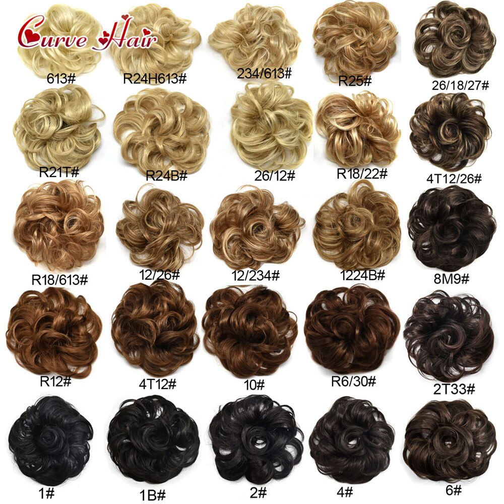 Chignon-peluca rizada de fibra sintética para niña y mujer, Potnytail, moño para el pelo, varios colores