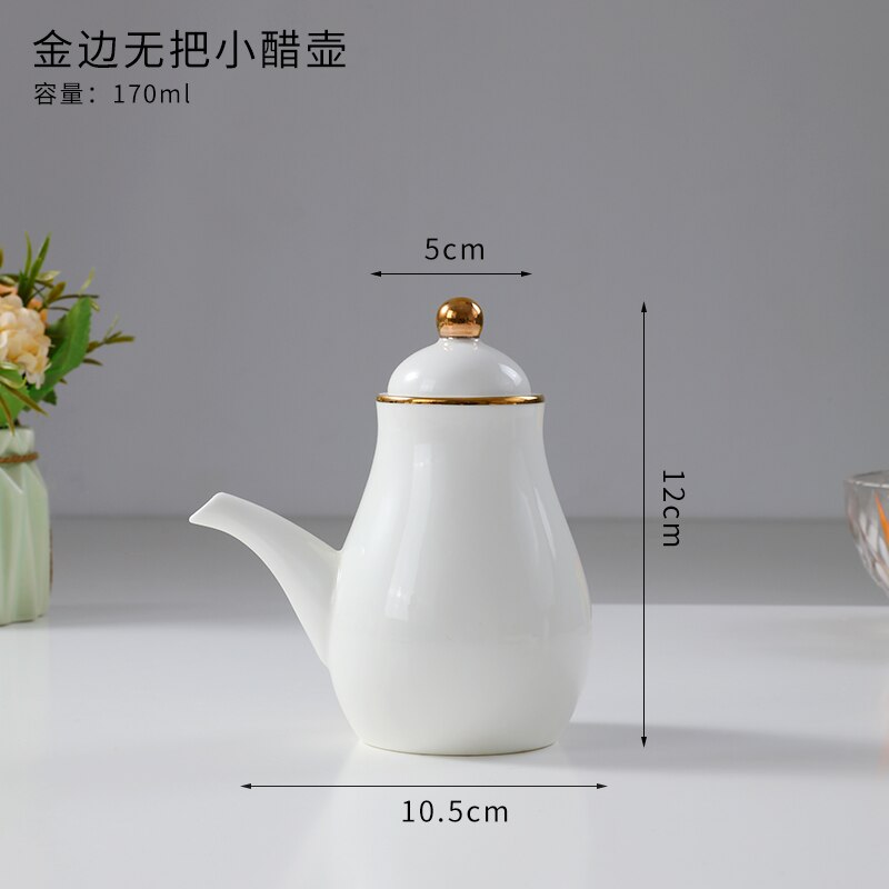 Dining Table Oil Bottle No Drip Dispenser Cooking Ceramic Oil Bottle Container Storage White Cosas De Cocina Kitchen Tool OC50TL: 170ml