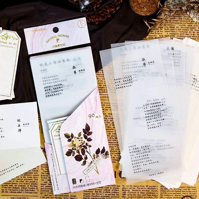 VanYi-Colección de poesías Vintage, 6 diseños, cartas en stock, letras de papel cuadradas, álbum de recortes, fabricación de tarjetas, proyecto de diario Bullet DIY: F