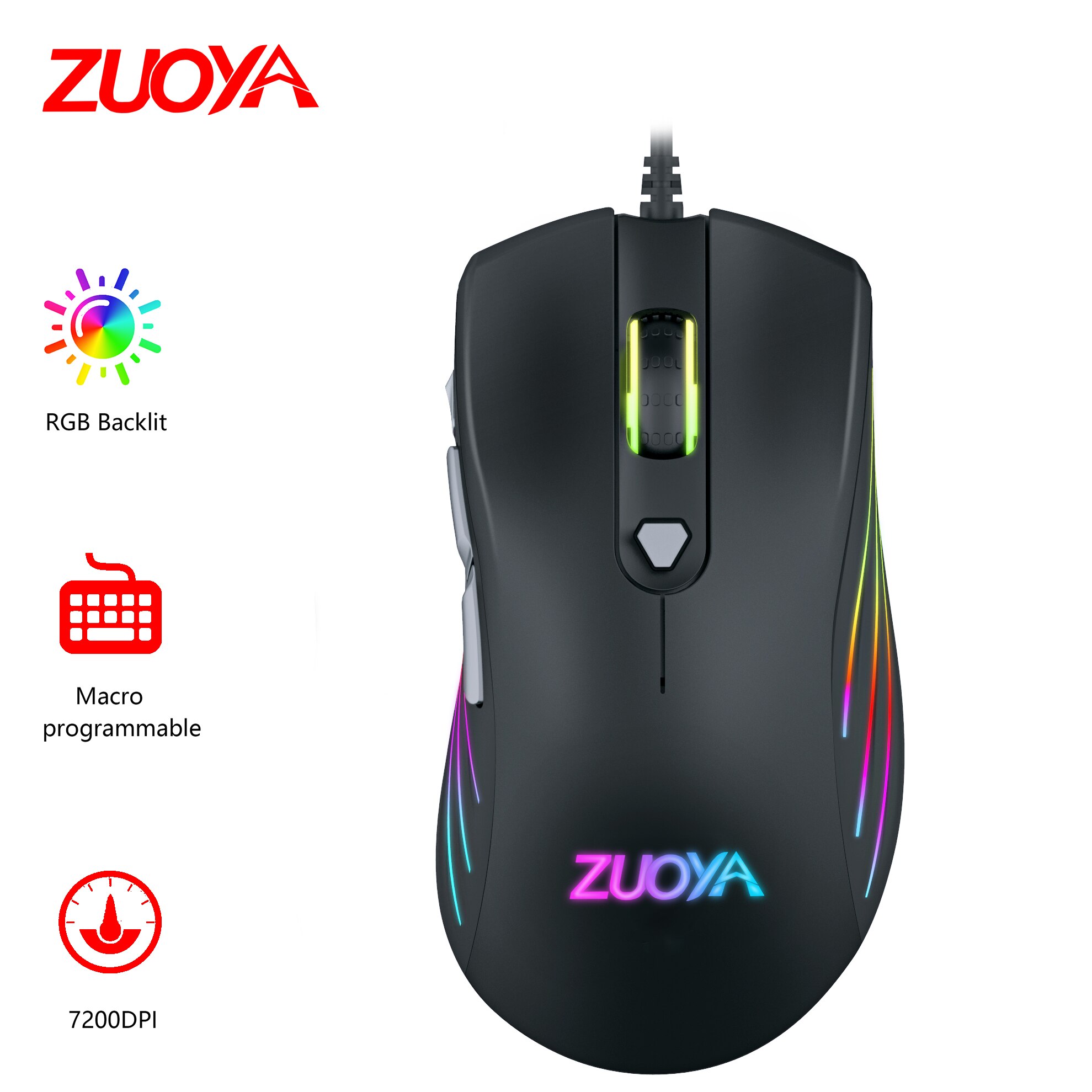 Ergonomic USB Wired Gaming Mouse 7 Button LED Computer Gamer Optical Mouse With RGB Backlight For PC Laptop Game