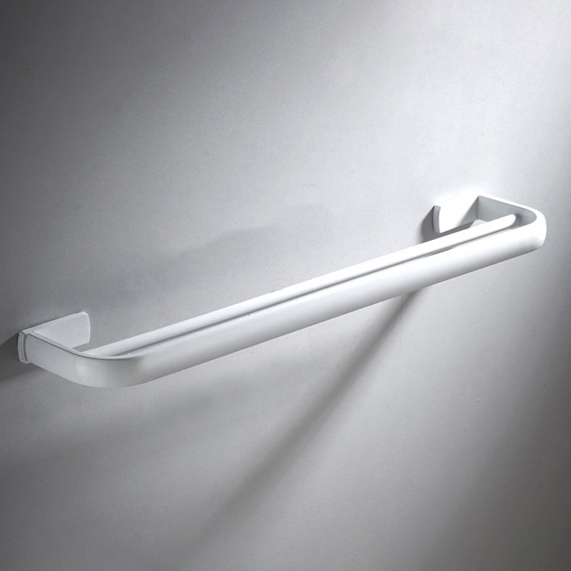 Toallero de baño blanco de latón , colgador de toallas doble montado en la pared, estante para Lavaroty, cocina, baño, Hotel, 57 CM