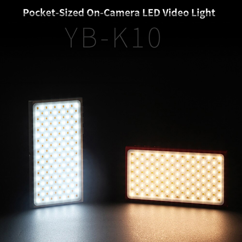 YB-K10 Pocket-sized On Camera LED Video Light 180 LEDs Light High CRI 3200K-5600K Photography Lamp for Sony Nikon DSLR