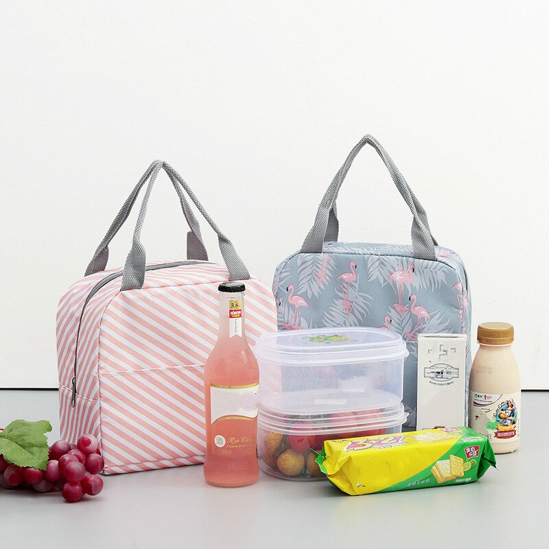 Funktionellt mönster kylare lunchbox bärbar isolerad duk lunchpåse termisk mat picknick lunchpåsar för kvinnor barn
