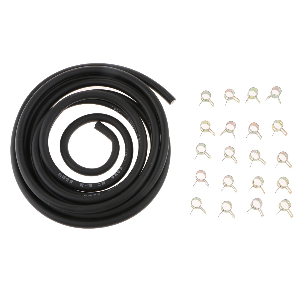 Tuyau de carburant de 1/4 "+ colliers de serrage de 9.8" pour tracteurs, tondeuse, conduite de carburant de 2/5 pieds