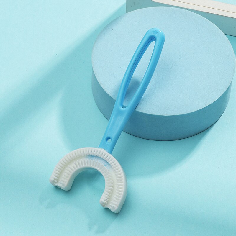 2021 nuovo spazzolino da denti per bambini U spazzolino da denti manuale in silicone pulizia della bocca cartone animato versione manuale accessori per bambini