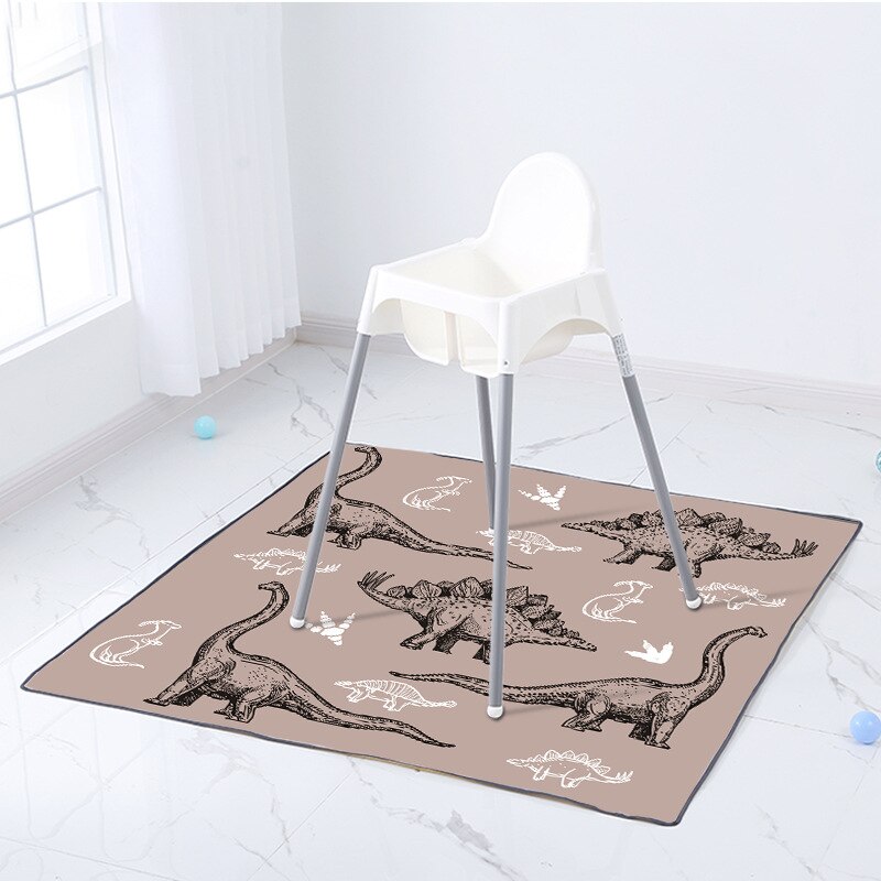 Tapis de jeu carré pour bébé, 130x130cm, décor de chambre de fille, zone de jeu, chevet, chaise haute, grands tapis: A