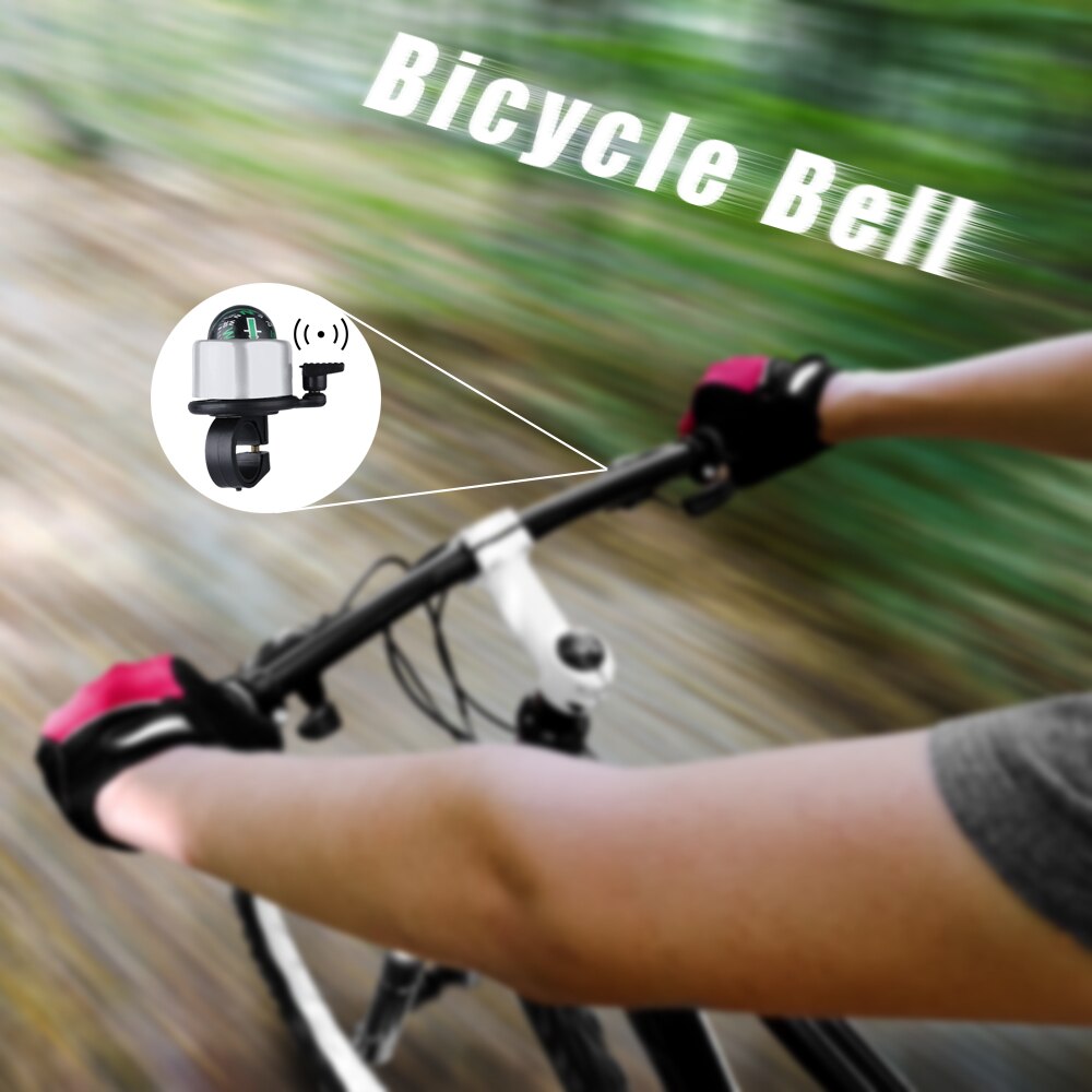 Compass Decoration Bicycle Ring Bell Outdoor Road Mountain Bike Handlebar Horn Bell Safety Drive Cycling Bell Alarm