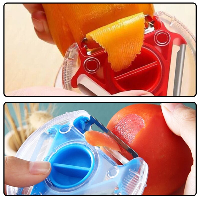 3 In 1 Peeler Slicer Shredder Peeler Julienne Cutter Multi Stainless Steel Blade Grater Zester Kitchen Accessories Rotary Peeler