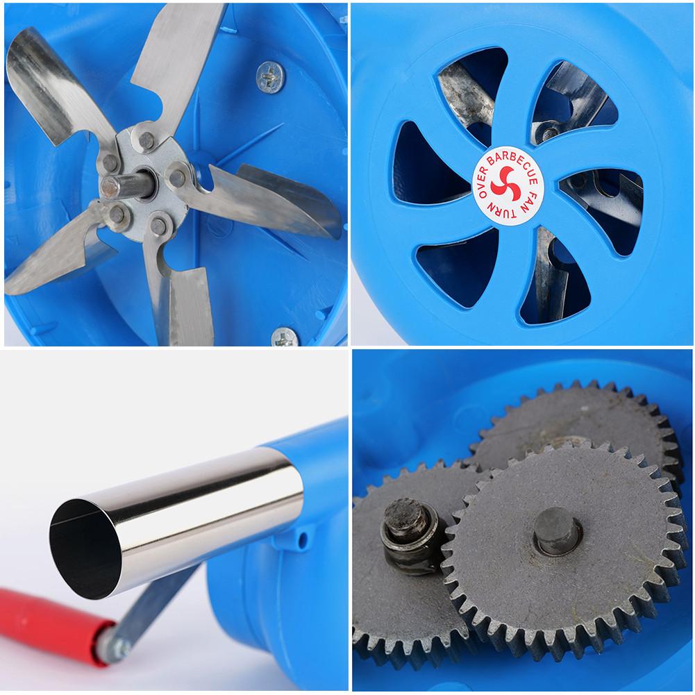 Soplador de aire Ventilador de barbacoa portátil fuelle de barbacoa, herramienta de manivela manual, accesorios de estufa para cocina al aire libre, novedad
