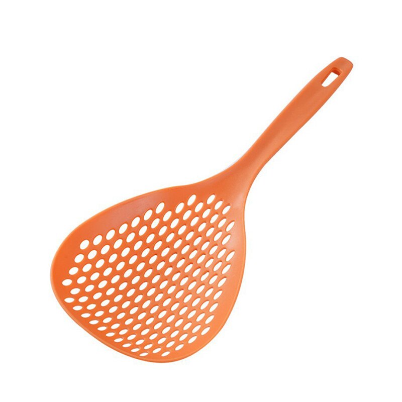 Kitchen Ladle Strainer Colander with Long Handle High Heat Resistant Strainer Ladle for Draining Egg Vegatable Noodles: Orange
