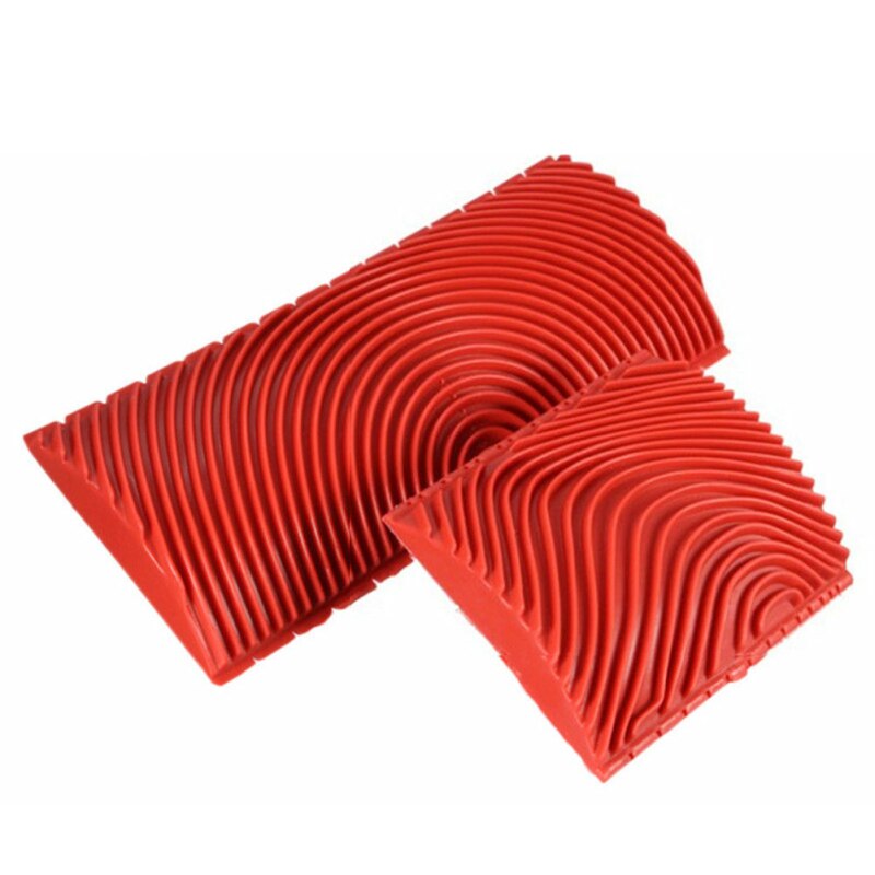 2 Stuks Red Rubber Houtnerf Verf Roller Diy Graining Schilderen Tool Houtnerf Patroon Muur Schilderen Roller Thuis Tool