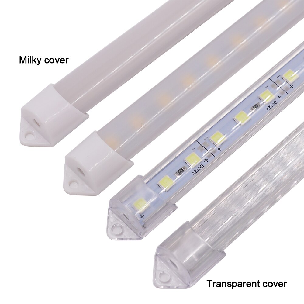 Barra de luz LED rígida, tubo de luz resistente al agua, SMD5054, 36LED, 50CM, DC12V, Blanco cálido, azul, 5 unids/lote