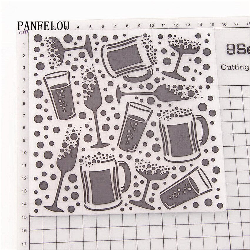 PANFELOU-carpetas de plástico con relieve para cerveza y gafas, plantilla para álbum de recortes, bricolaje, Fondant, pastel, álbum de fotos, fabricación de tarjetas
