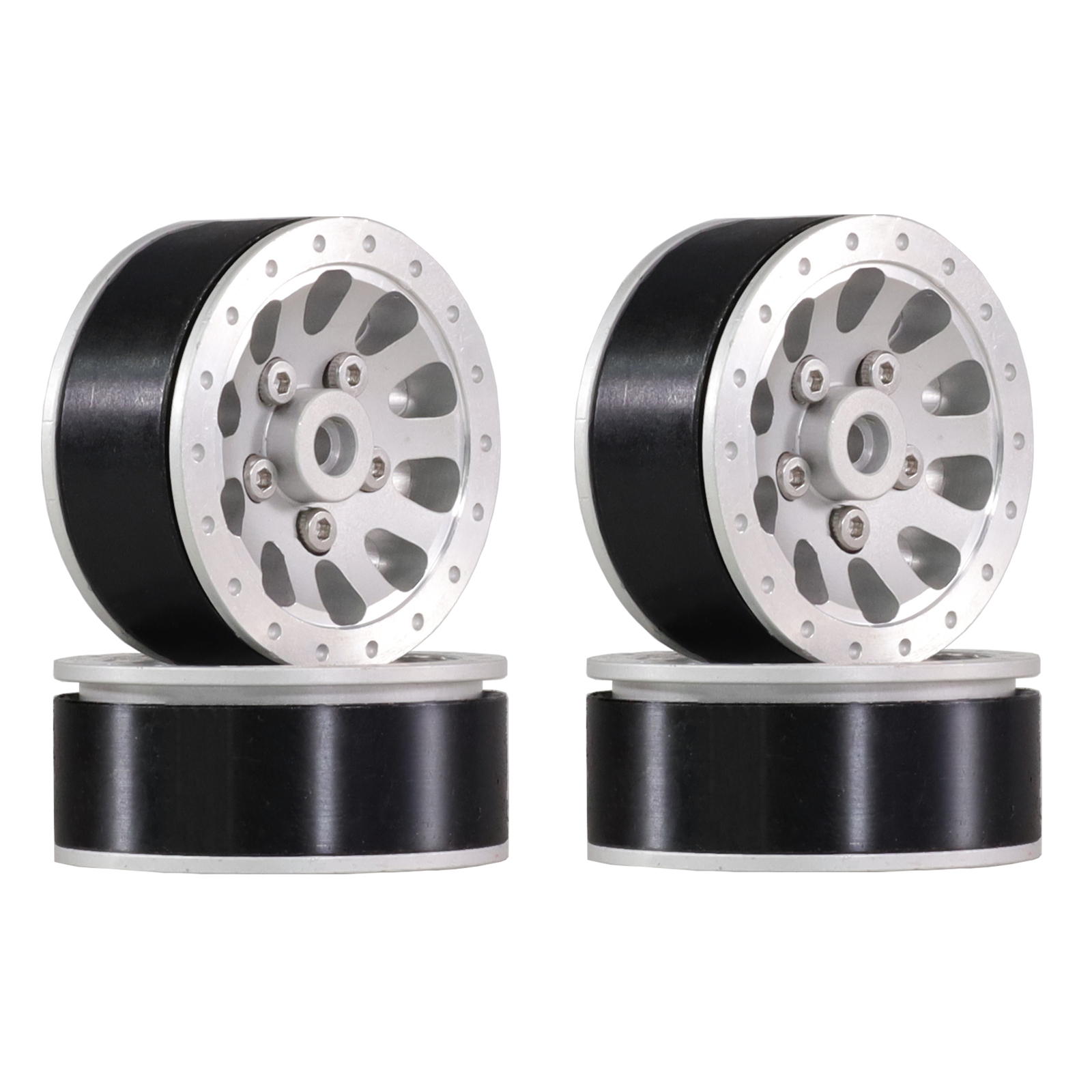 4Pcs Metal Beadlock Wheel Hub Wheel Rim And Rubber Tire For WPL C14 C24 B14 B24 B36 MN D90 MN99S RC Car Upgrade Parts: Burgundy