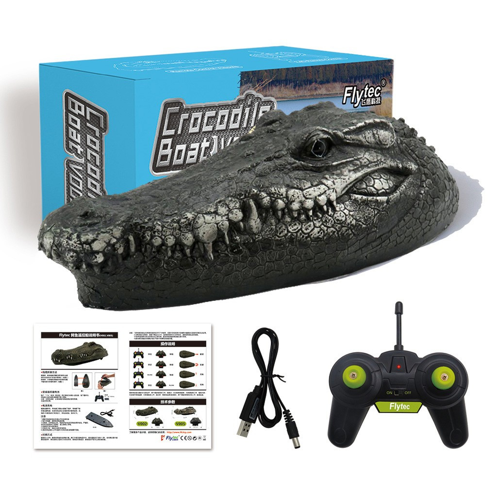 Simulation Crocodile Remote Control Ship Toys Flytec V005 Rc Boat 2.4g Simulation Crocodile Head Water Racing Electric Remote