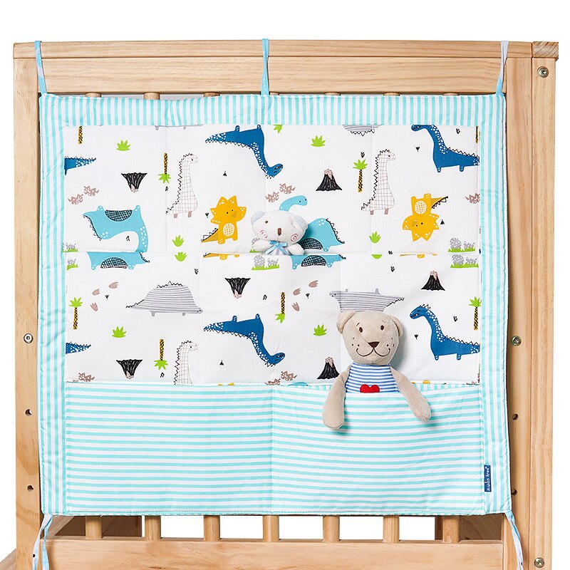 Sac de rangement de dessin animé, sac de rangement suspendu, lit bébé, marque, organisateur de berceau en coton, poche à jouets pour couches, ensemble de literie de berceau