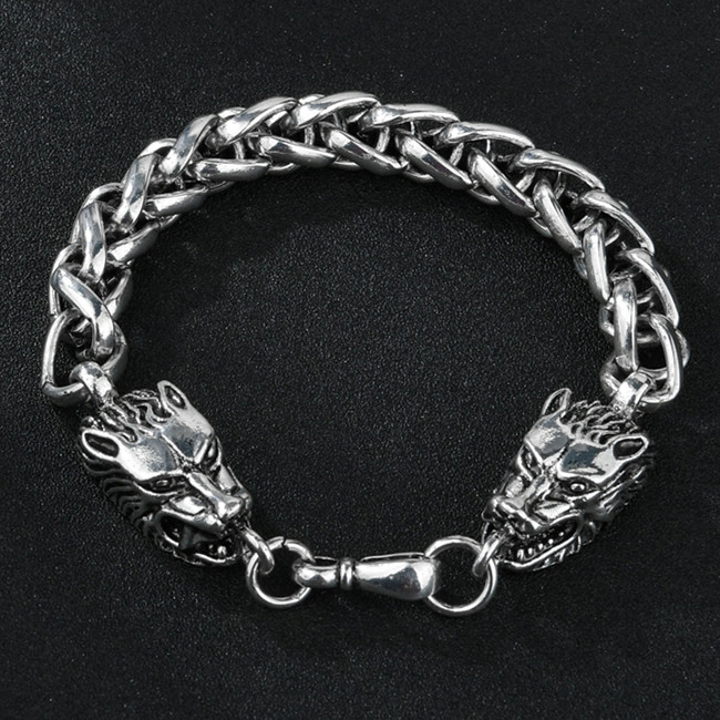 Punk Goth Rvs Cubaanse Ketting Viper Snake Armband voor Mannen Mode Animal Link Armband: Hot Stamping