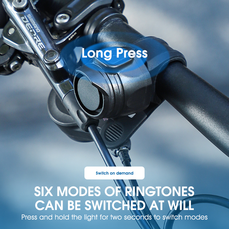 West Biking Elektrische Fietsbel 6 Modi Draagbare Fietsbel Mtb Racefiets Bel Stuur Scherp Geluid Hoorn Fietsaccessoires