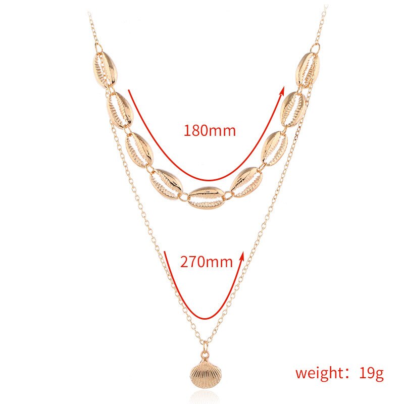 Eenvoudige en Modieuze Natuurlijke Persoonlijkheid Kleine Shell multi-layer Handgemaakte Ketting vrouwen Strand Accessoires