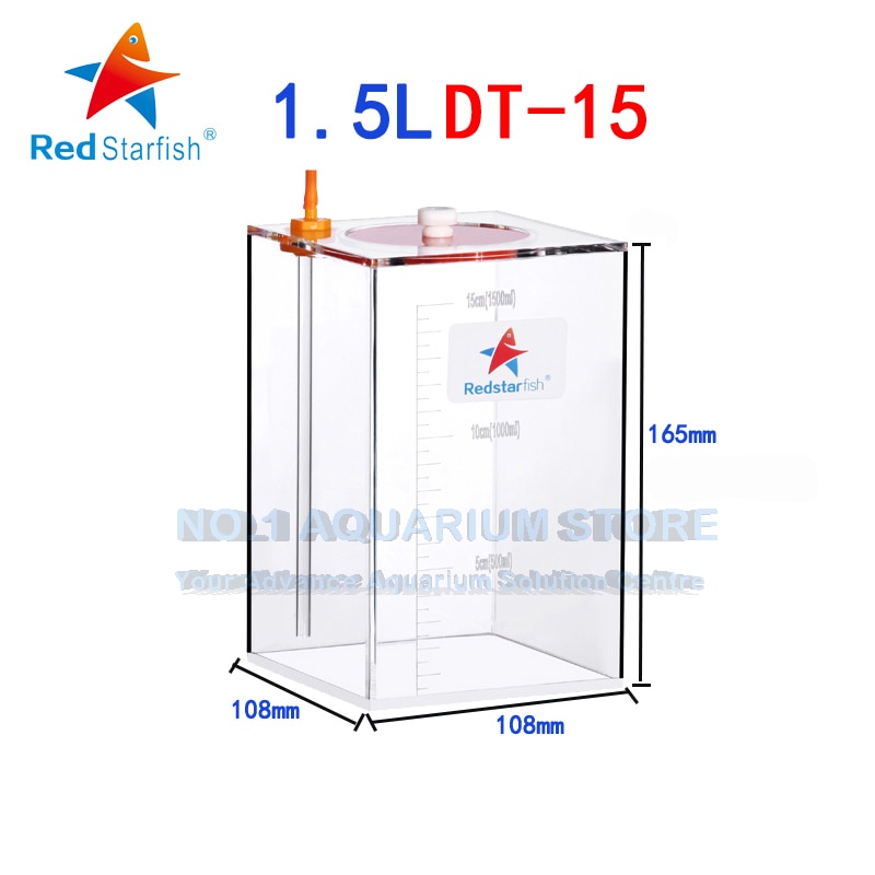 Red Starfish Dosing Pump DT-15 Scale Liquid Storage Bucket With Scale 1.5Liters Acrylic made