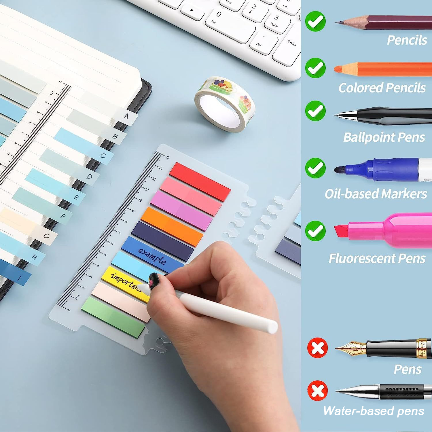 200-2000 feuilles Index Transparent bloc-notes créatifs bureau école papeterie autocollants auto-adhésifs postés bloc-notes collants