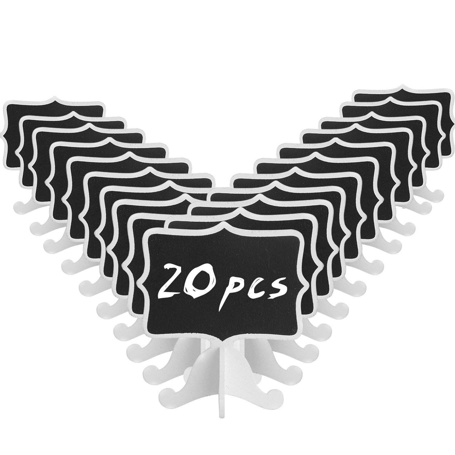 Set of 20 Mini Chalkboard- Small Blackboard for Catering Supplies, Food Labels, Party Decorations, Table Numbers for Wedding a