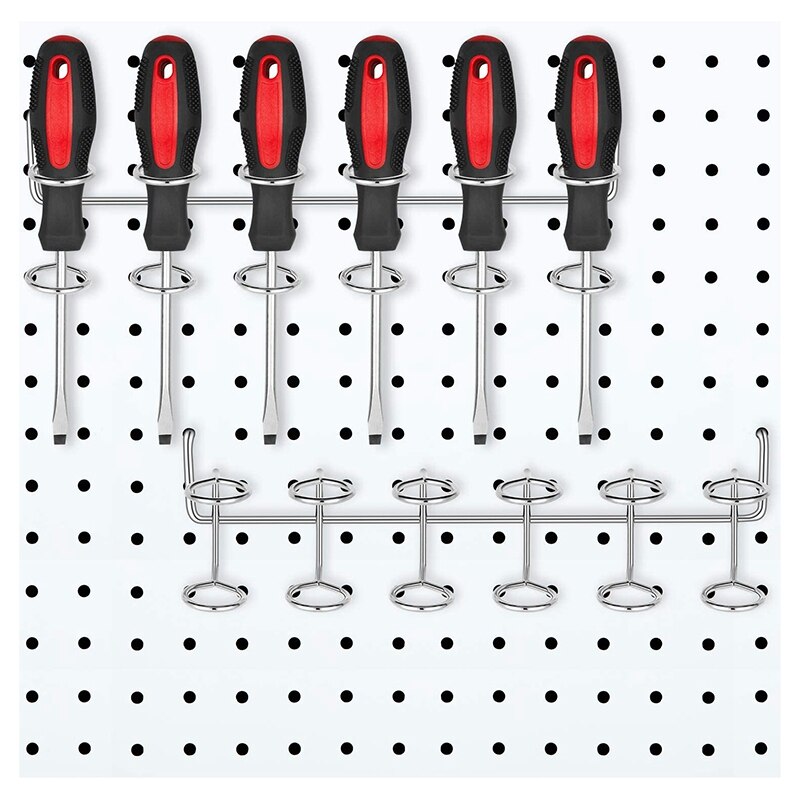 Top 2 Stuks Schroevendraaier Houder Pegboard Multi-Tool Houder Accessoire Pegboard Accessoires Multi-Ring Gereedschaphouder Voor Pegboard