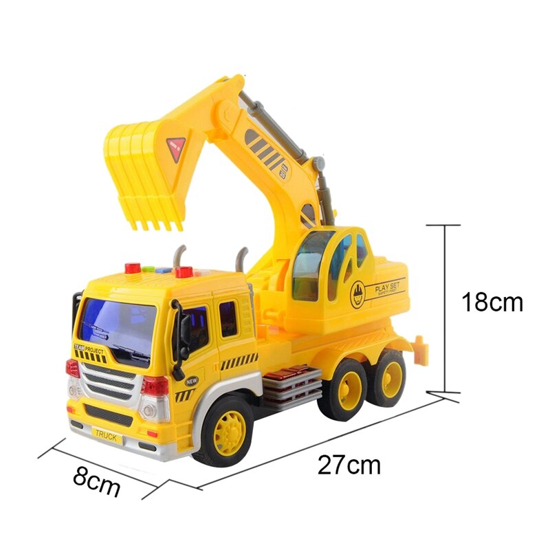 Kids Friction Powered Excavator Truck Toy, Enginee... – Grandado