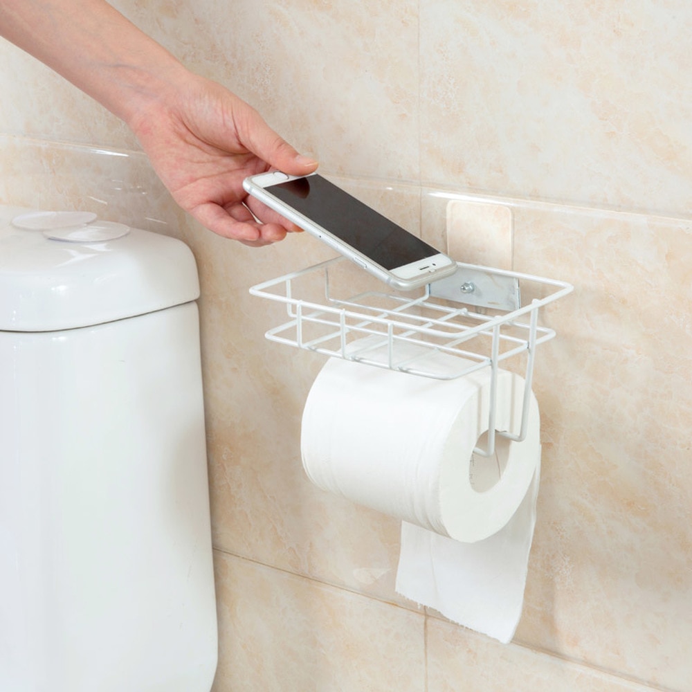 Wrought iron free punch paper towel rack toilet paper holder kitchen storage rack roll paper rack wx10080958