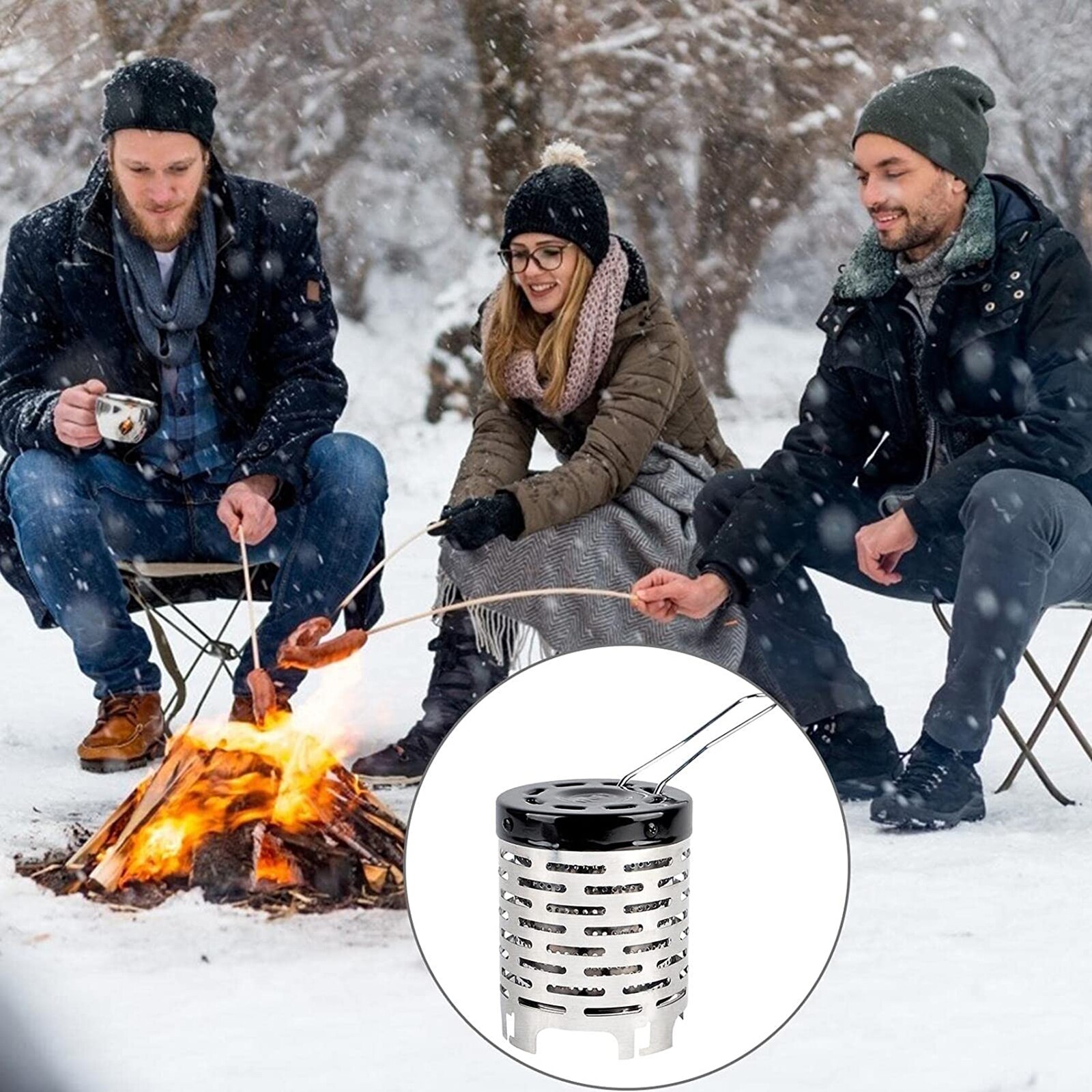 Heater Stainless Steel Mini Winter Outdoor Camping Hiking Fishing Home Barbecue Heating Stove Portable Gas Infrared Tent Heating