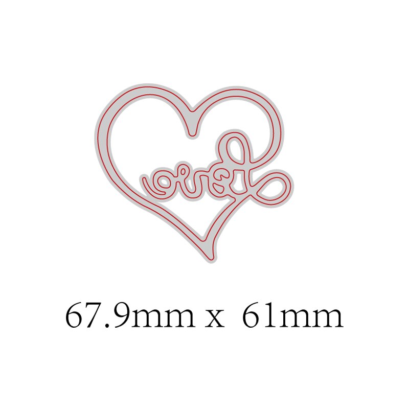 Cat Love Heart Decoration Metal Cutting Die Stencil for DIY Scrapbooking album Embossing DIY Paper Cards Craft