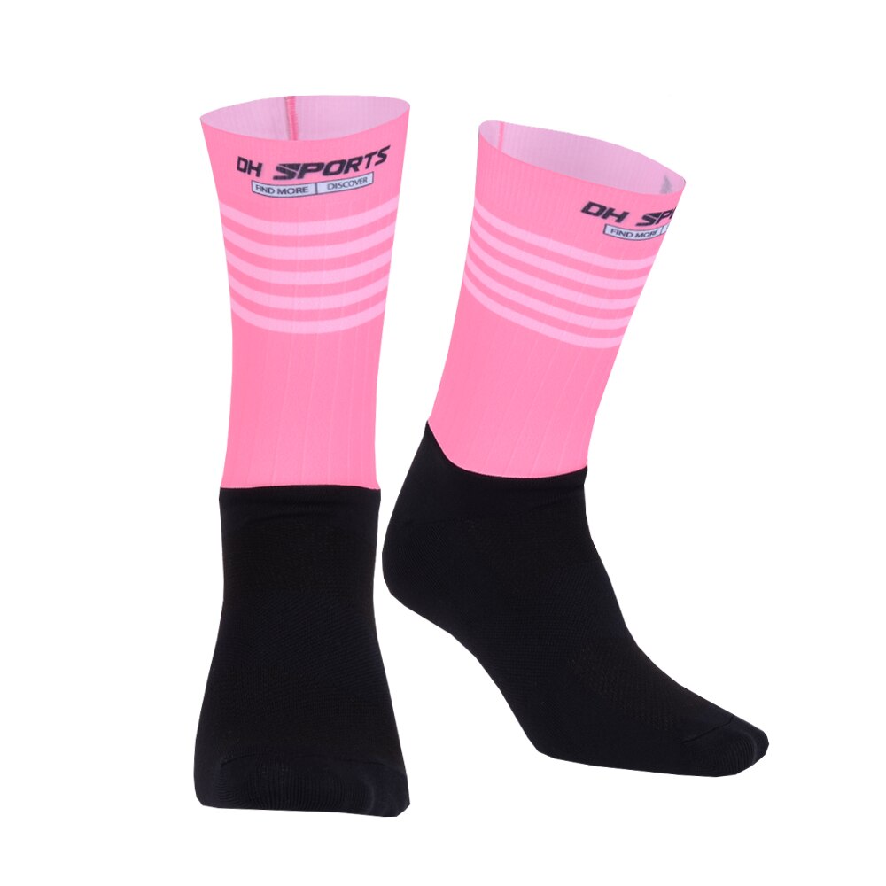 Stijlvolle Professionele Anti Slip Fietsen Sokken Mens Vrouwen Antislip Fiets Wandelen Camping Running Sport Sokken: Pink