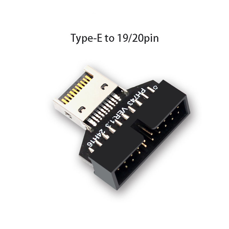 Type E to USB 19/20 PIN Converter Connect USB3 USB2 Type C Mainboard PC Case Front Panel to Type E Vertical Extend Adapter