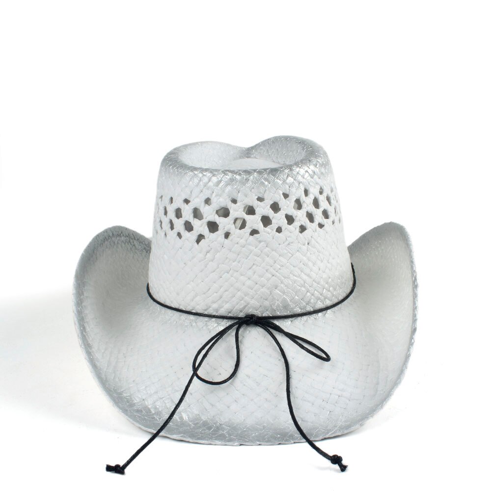 Sombrero de paja estilo vaquero para Hombre y mujer, Sombrero de paja estilo vaquero occidental, estilo Retro, tejido hecho a mano, disponible en talla 56-58CM,