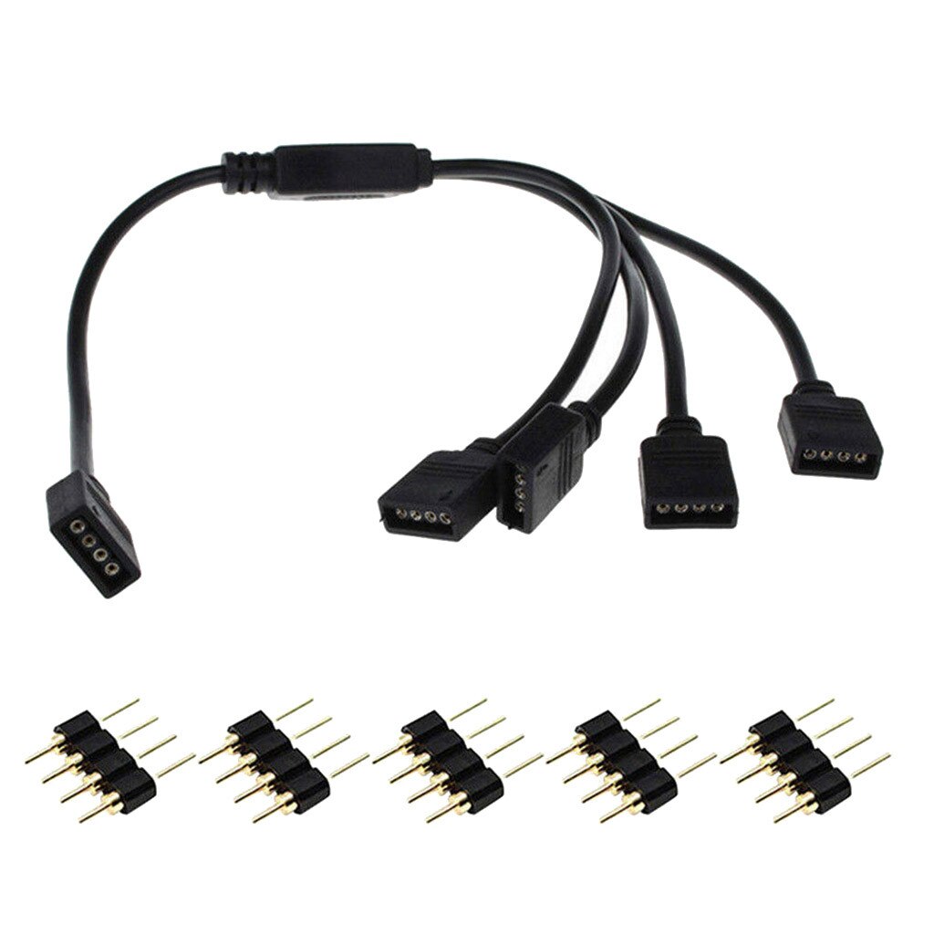 para 3528/5050 Rgb Led tira 4pin conector 1 a 4 Cable extensor divisor distribuidor extensión Accesorio de Cable