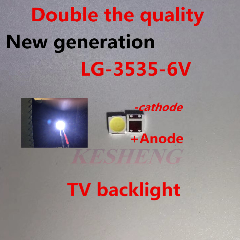 CHIP LED SMD 3535, 6V, blanco frío, 2W, para TV/retroiluminación LCD, 500 unids/lote