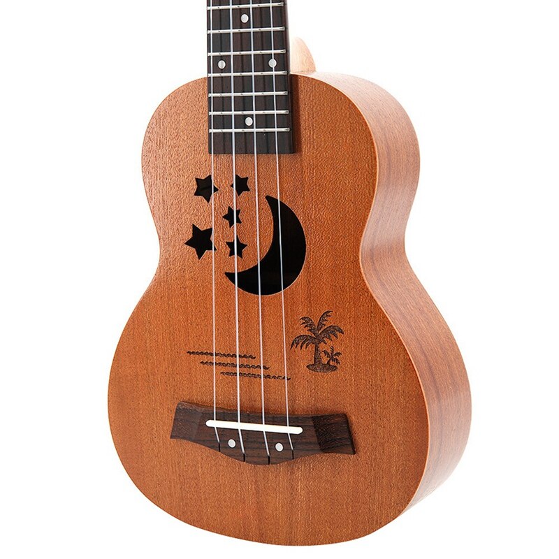 Sopraan Ukulele 21 Inch Sapele Ster Patroon Ukulele 4 Nylon Snaren Hawaii Mini Gitaar Uke Toets Palissander Ukelele Muziek In