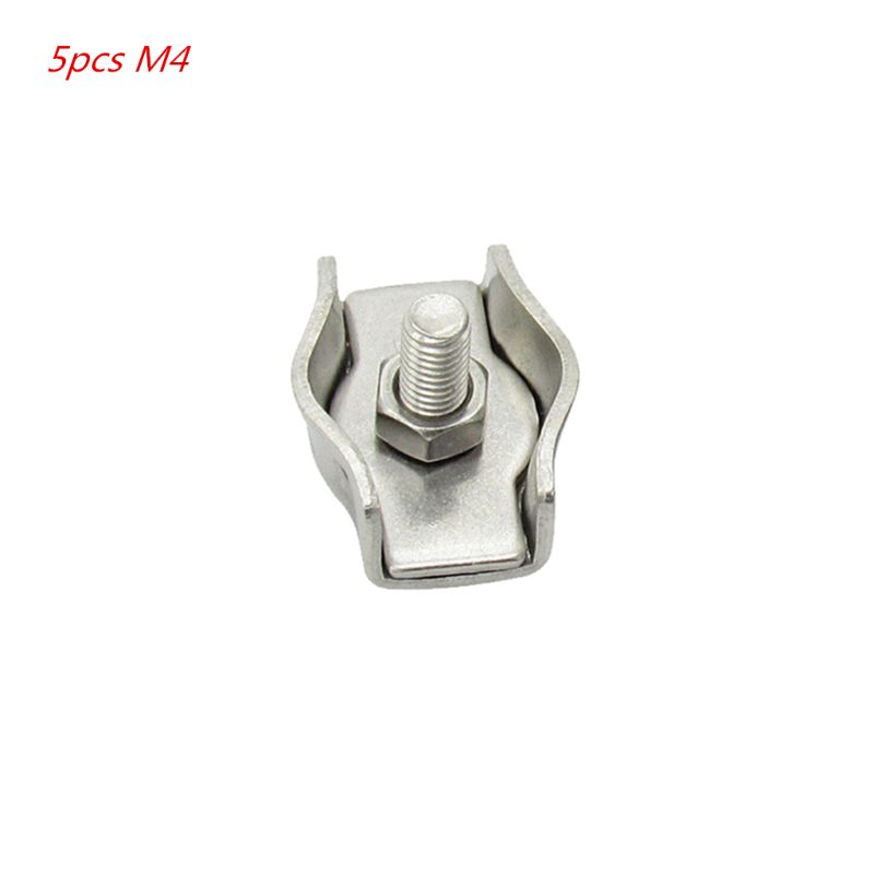 5 Pcs 304 Roestvrij Staaldraad Clip Enkele Grips Kabel Klem Marine Hardware: M4