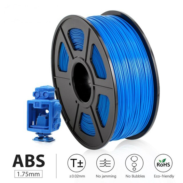 SUNLU-filamento ABS de 1KG y 1,75 MM, bobina de filamento de colores, para impresora 3D reprap, 1,75mm, 1KG por rollo: ABS-BLUE