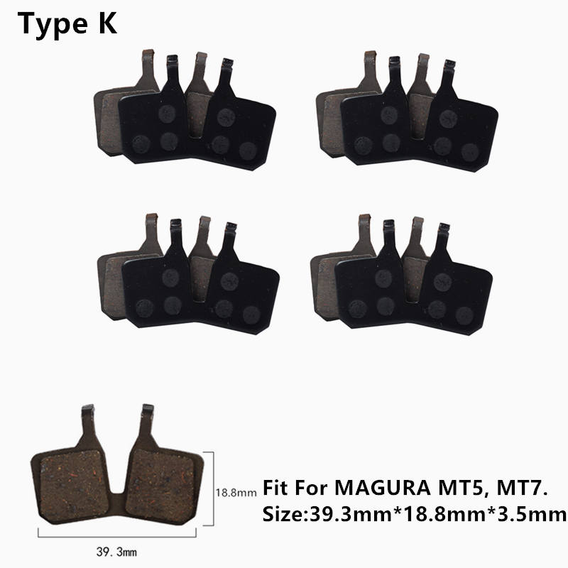 4 par halvmetalliske skivebremseklosser til sykkel, terrengsykkel, til shimano  b01s g01s a01s xtr xt slx deore sram guide nivå hdr rød etap magura: Brun