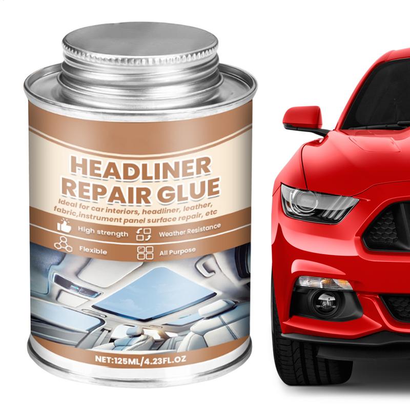 Colle de réparation de revêtement de toit de voiture, 4.23oz, adhésif pour la peau du toit automobile, réparation du corps du cuir, scellant de couture, produits de soins pour tissus d'ameublement