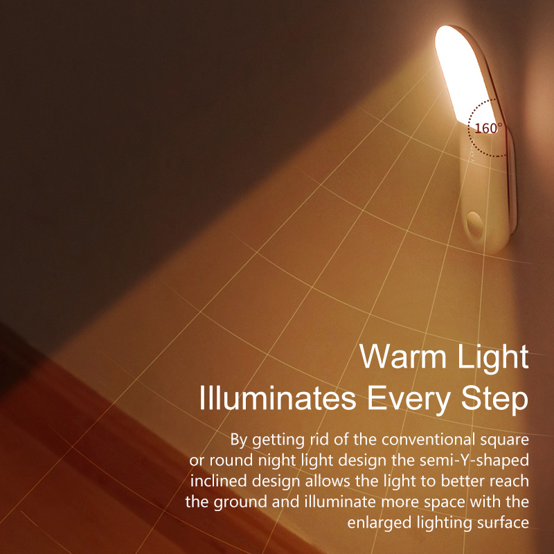 Baseus luz de noche LED inteligente PIR inteligente Sensor de movimiento lámpara LED USB recargable dormitorio armario Baño Luz De noche magnética
