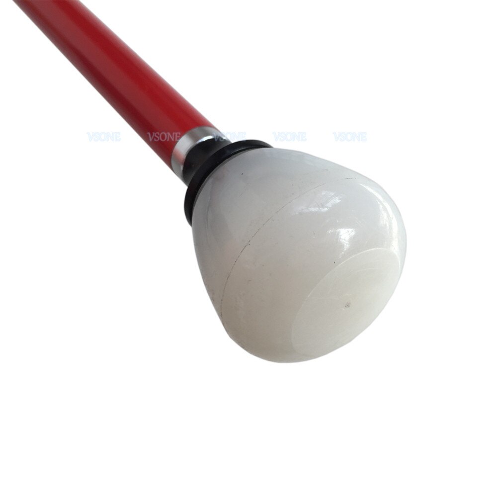 5-Section Aluminum Blind Cane,Reflective Red, Folding Walking Stick for Blind People ( Black Handle)