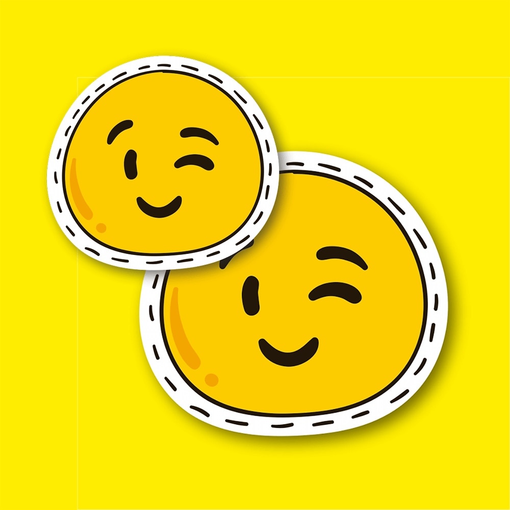 Twinkling Emoji Laptop and Phone Sticker-Decal 5cm and 3cm 2'li Set